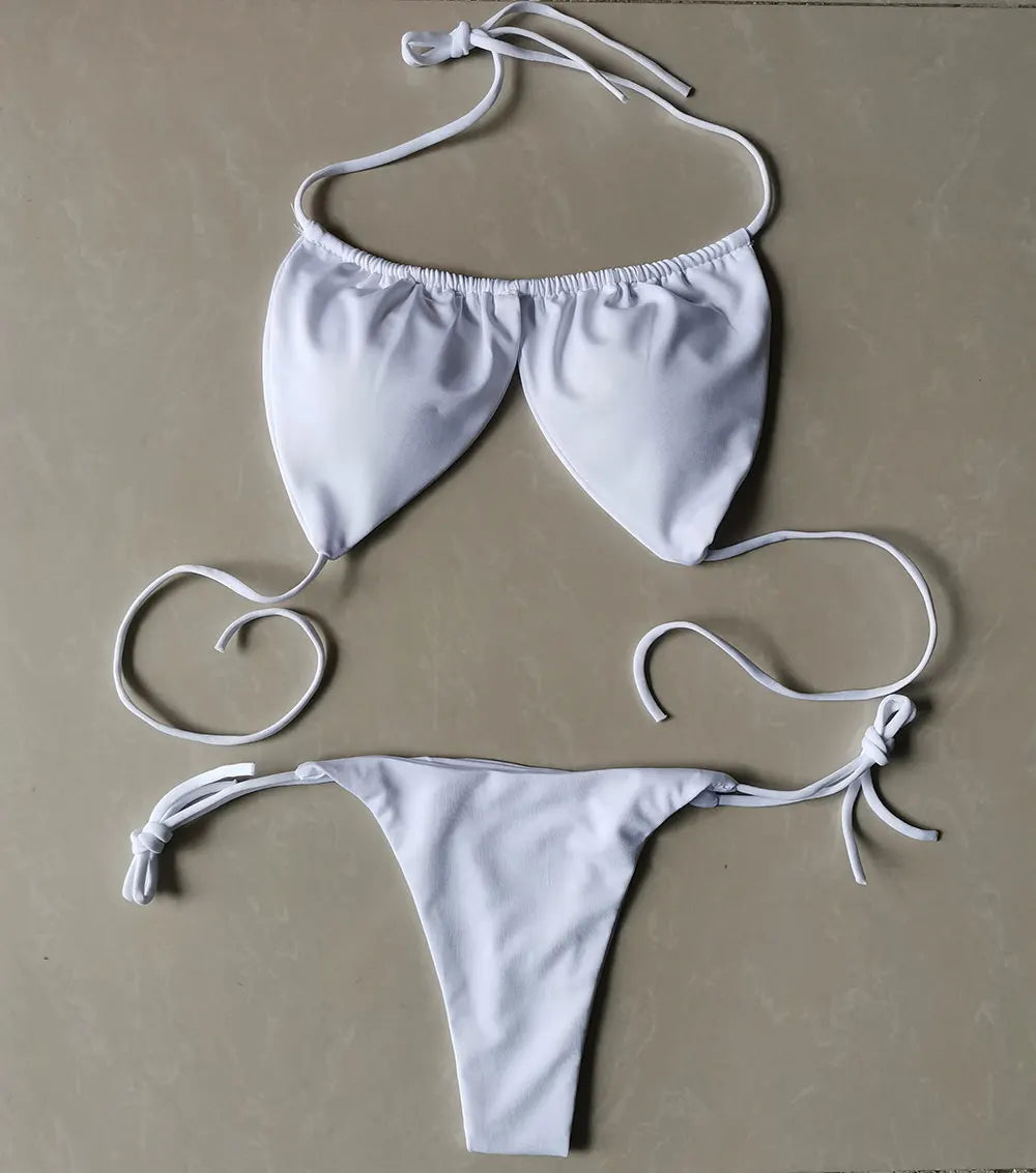 Summer Sexy Bikini set Push-up padded Bra Thong Split Swimwear