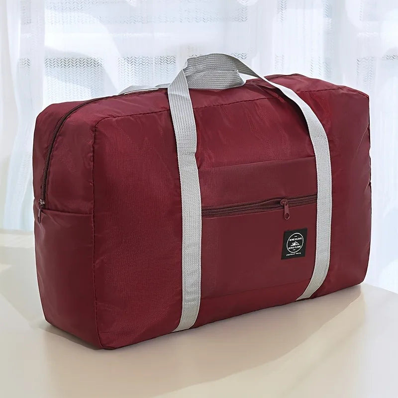 1 set of foldable large capacity travel luggage bag, expandable fitness bag