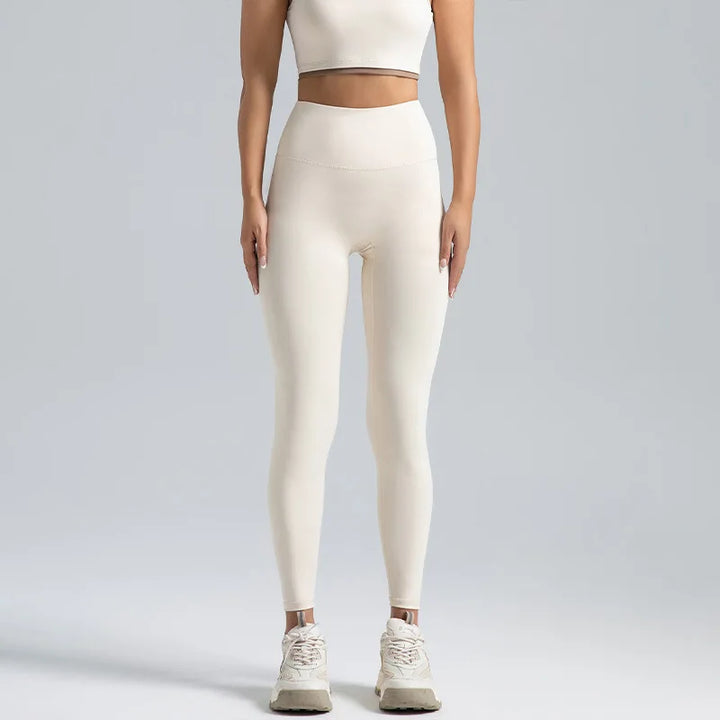 Yoga Pants with Abdominal Compression and Nude Running Leggings