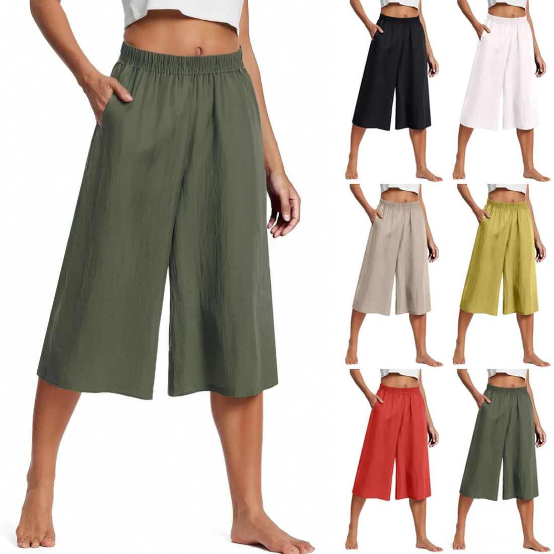 Casual and Versatile Lazy Style Wide Leg Pants With Pockets