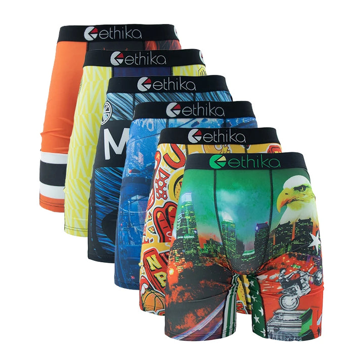 ETHIKA 6Pcs Men Underwear Boxers Breathable