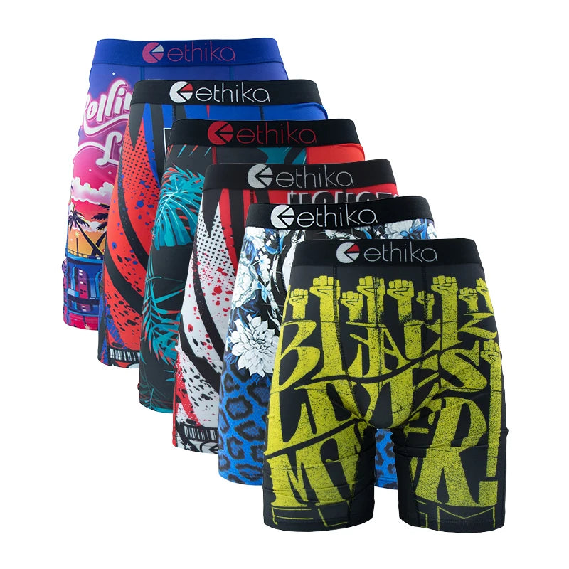 ETHIKA 6Pcs Men Underwear Boxers Breathable