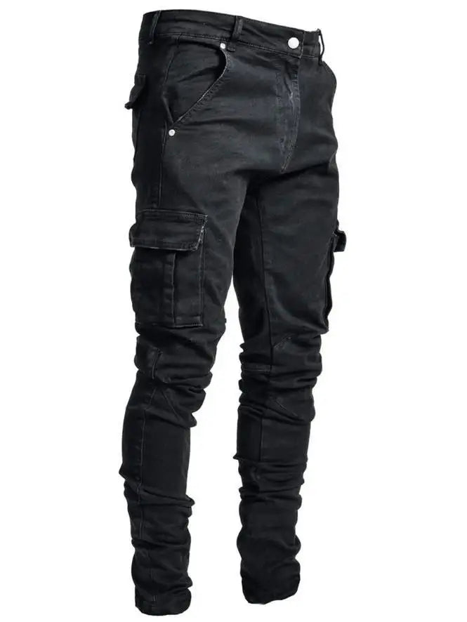 Stretch Jeans Denim Pants Elastic Jogging Trousers For Men