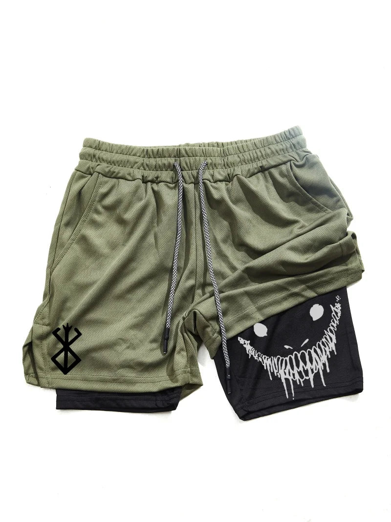 Berserk- Men's 2-in-1 sports shorts gym and fitness training