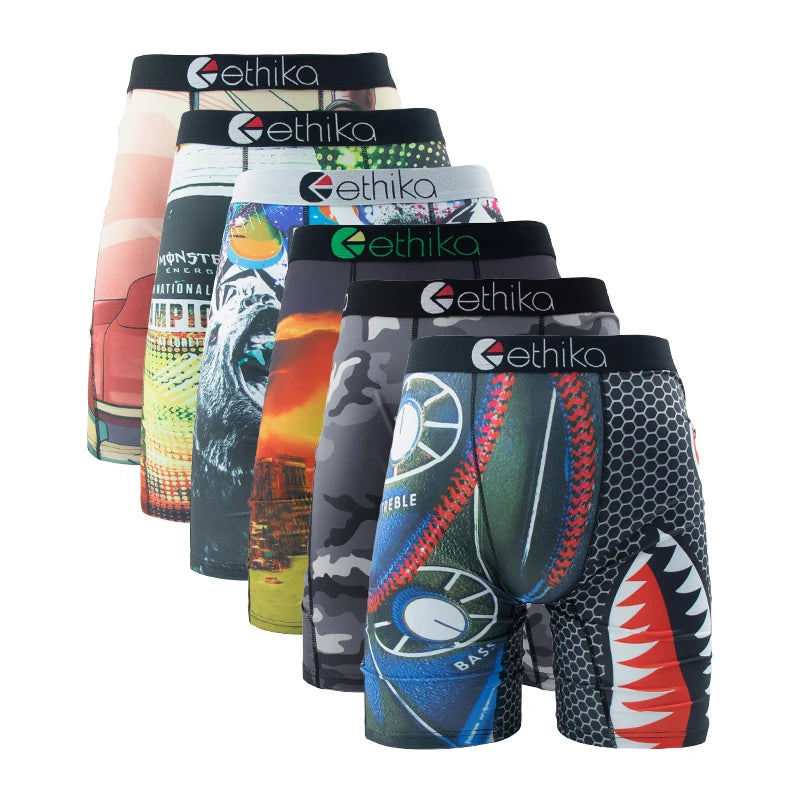 ETHIKA 6Pcs Men Underwear Boxers Breathable