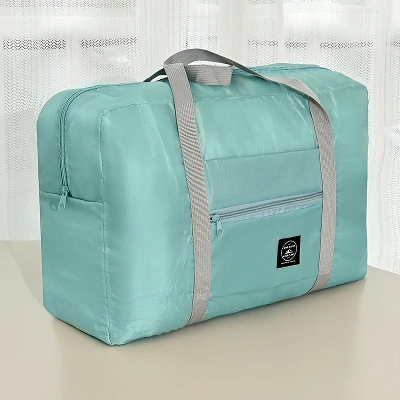 1 set of foldable large capacity travel luggage bag, expandable fitness bag