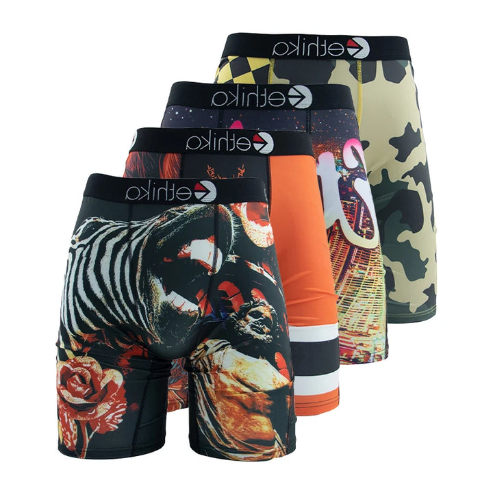 ETHIKA 4Pcs Men Underwear Boxers Breathable