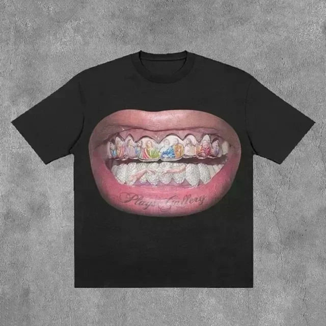 Streetwear T-Shirt Hip Hop Punk Rock Oversized Mens And Womens