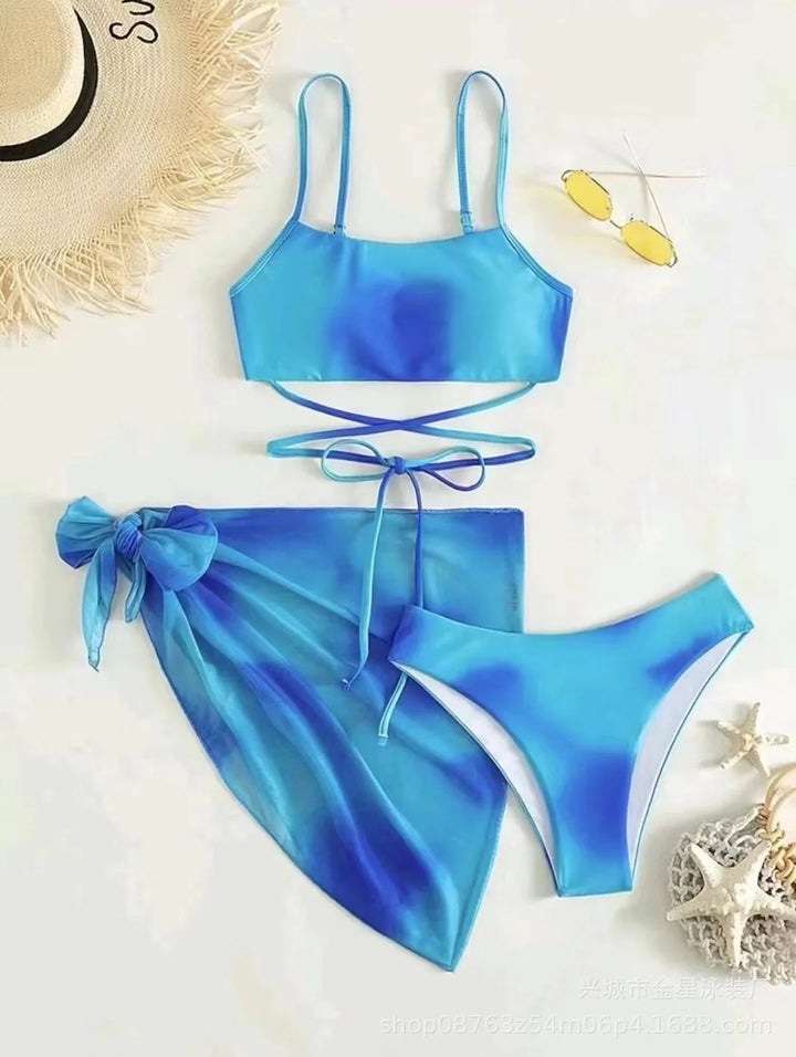 Cross-Border Three-Piece Set Bikini Swimsuit Swimwear Casual Comfortable Breathable Women's
