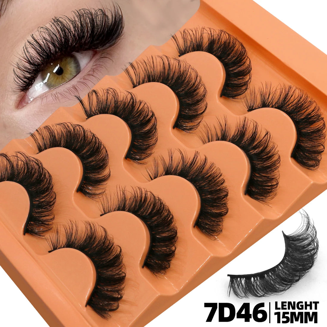 GROINNEYA Strip Lashes Extensions Thick Soft Curly Lashes Makeup