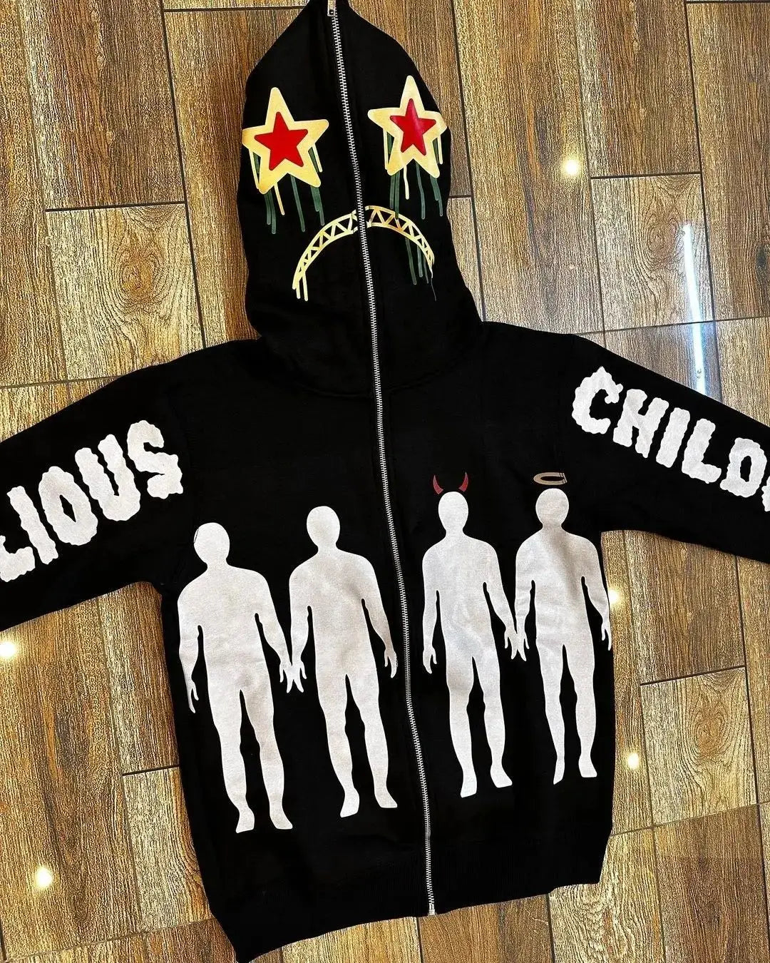 Retro Hip Hop Zip Up Hoodie Loose Sweatshirt Hoodie Clothes Hoodie streetwear