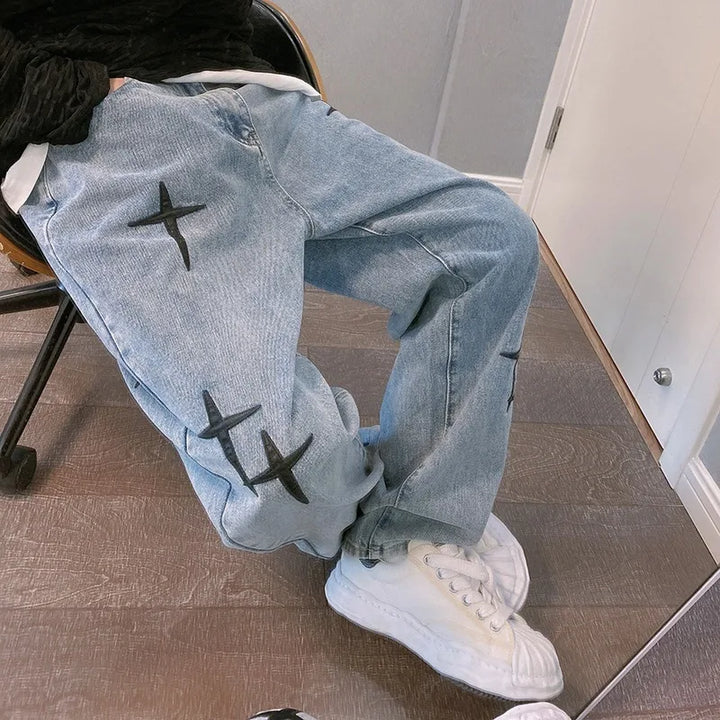 Men Designer Star Jeans Streetwear