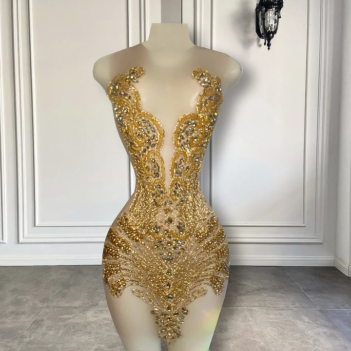 Luxury Beaded Crystals Women Cocktail Party