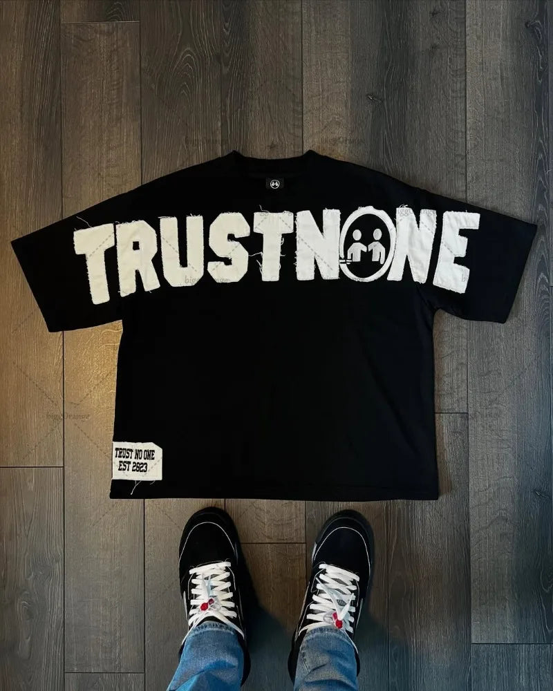 Designer T-shirt Men Street Hip-hop Fashion Cotton Retro Oversized Top