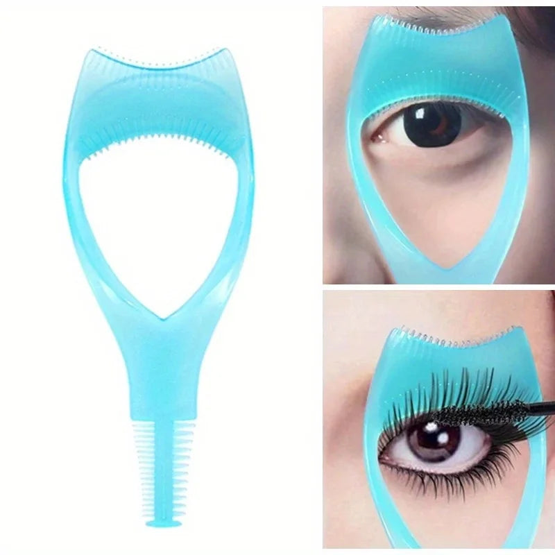 3 in 1 Mascara Applicator Template with Eyelash Curler Guard and Case