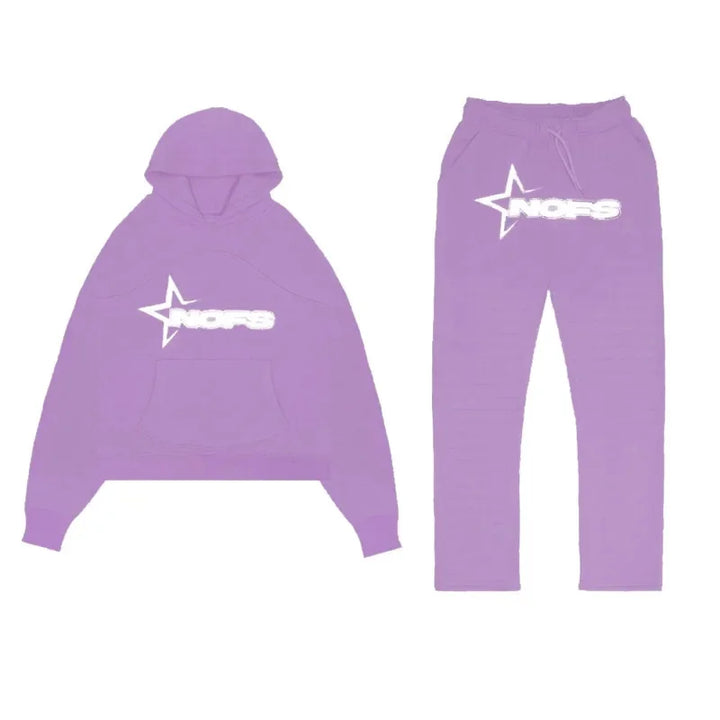 Fashionable Casual Gothic Punk Rock Streetwear Hoodie Set High Street Style Sweatshirt Outfit