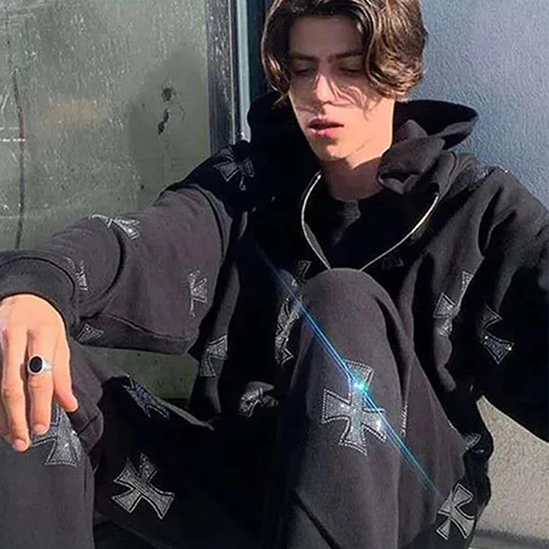 Long Sleeve Hoodie Jacket Men Hoodies Oversized Full Zip Hoodie Coat Autumn