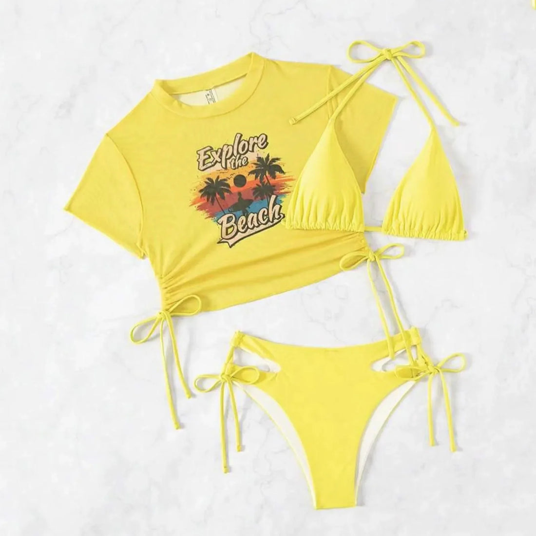 New In Matching Sets Women'S European And Fashion Bikini Split Three Piece