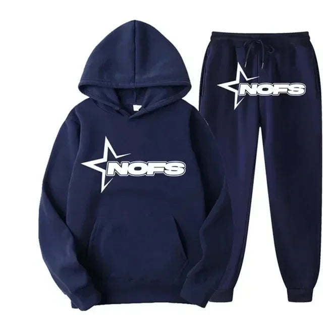 2025 men and women of the same fashion trend hoodie casual two-piece suit jacket