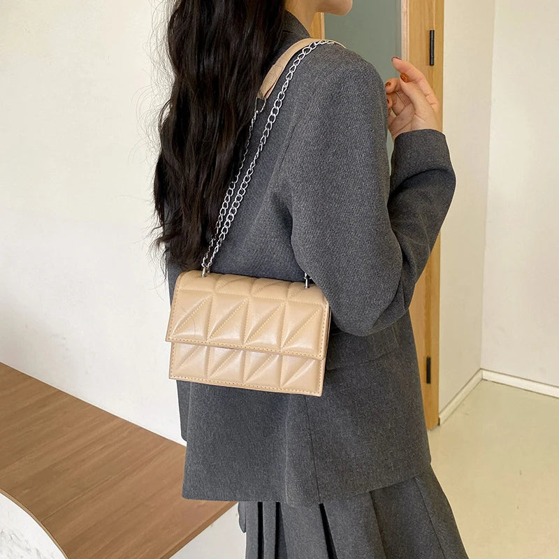 Designer Women Shoulder Bag PU Leather Handle Handbags Chain Strap Crossbody