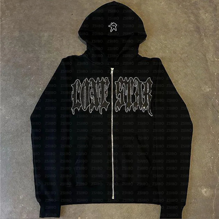 Foreign trade hip-hop hooded sweatshirt hot stamping diamond Designer