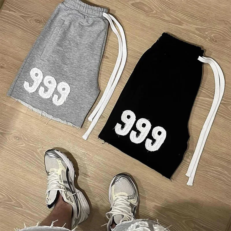 Men's 2025 Summer Hight Street Hip Hop Punk streetwear Shorts Retro 999