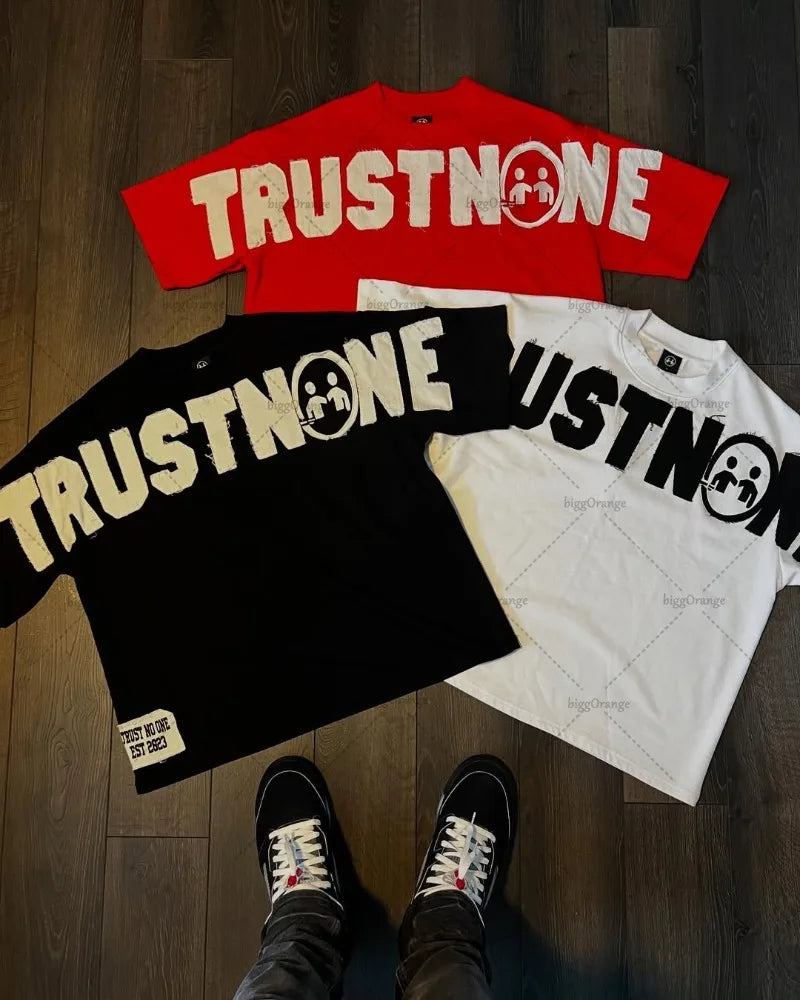 Designer T-shirt Men Street Hip-hop Fashion Cotton Retro Oversized Top