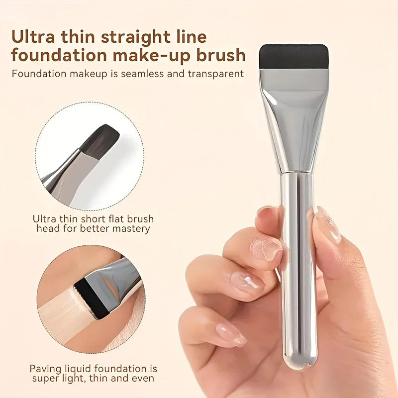 Nylon Bristle Oval Foundation Brush - Perfect for Face Contouring