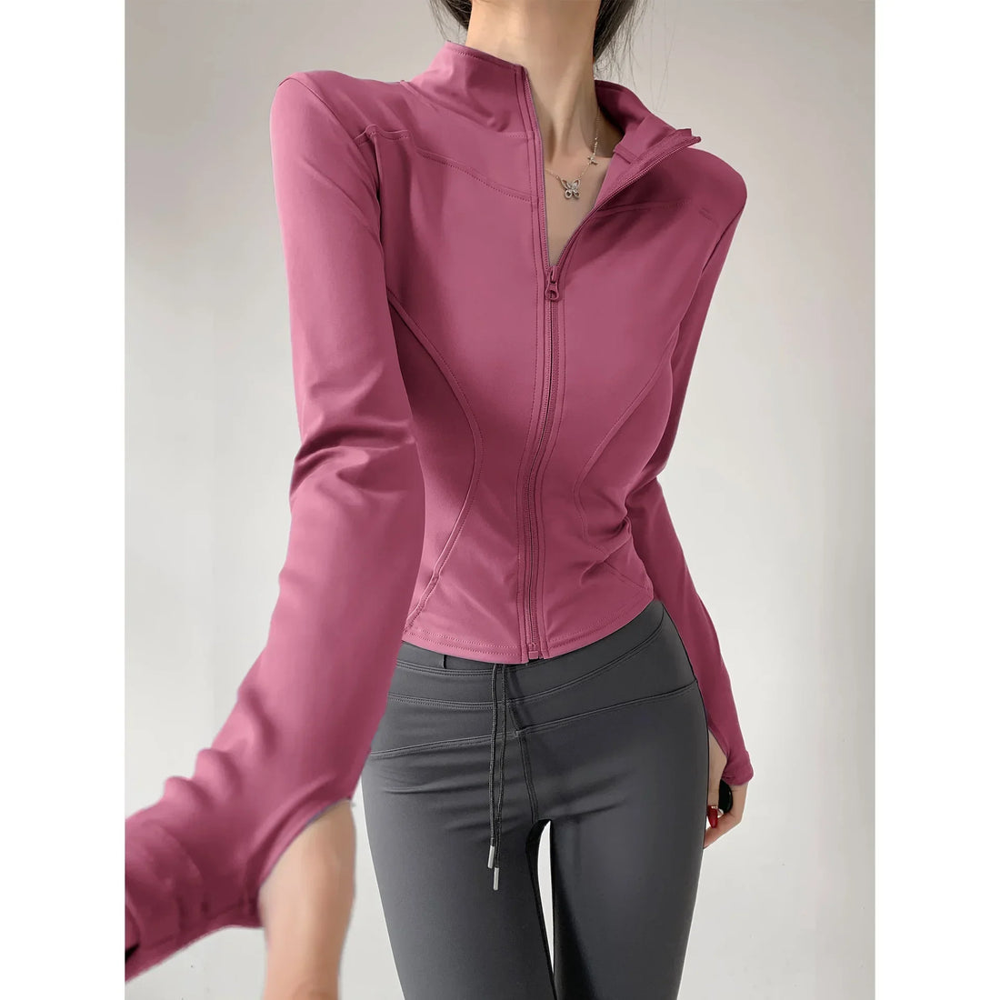 Women's Jacket Sport Coat Tight Yoga Wear Long Sleeve