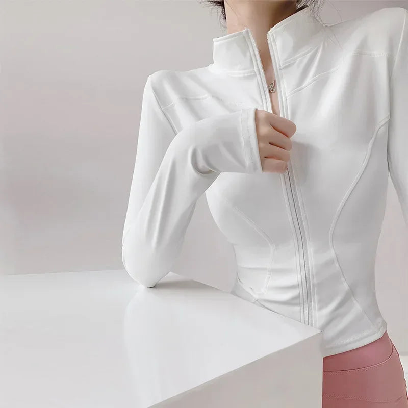 Women's Jacket Sport Coat Tight Yoga Wear Long Sleeve