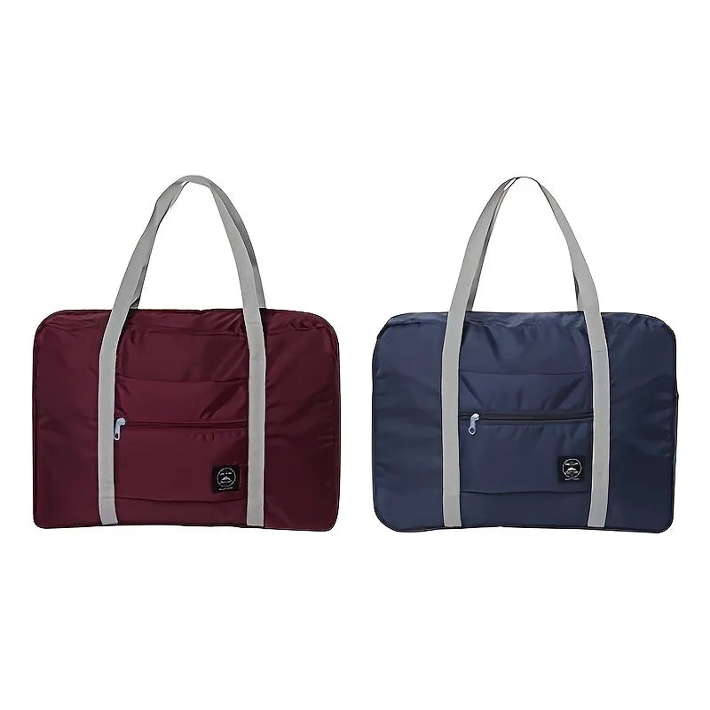 1 set of foldable large capacity travel luggage bag, expandable fitness bag