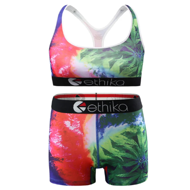 ETHIKA 2025 Women's New Jacquard Two-piece Sports Fitness Set