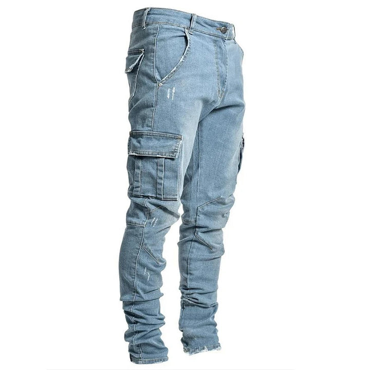 Stretch Jeans Denim Pants Elastic Jogging Trousers For Men