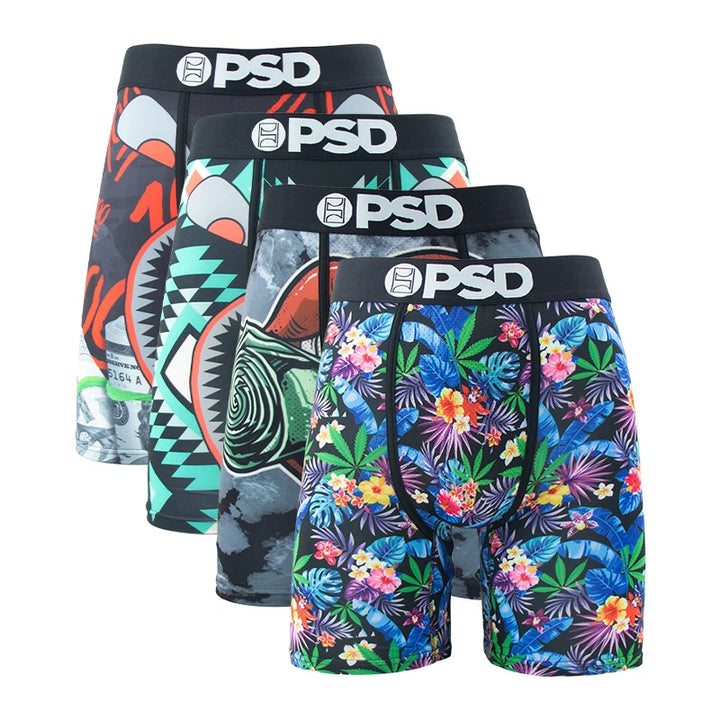 4Pcs PSD Men Underwear Boxers Breathable