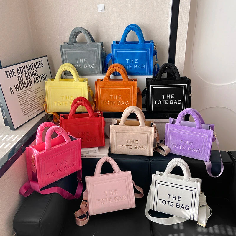 Tote Bag Handbag Female Square Stylish Soft Shoulder Bags