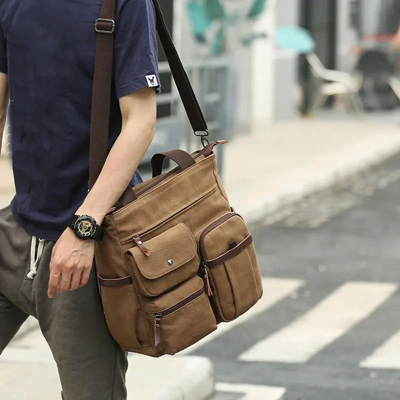 Canvas Messenger Bag Crossbody Unisex for Travel