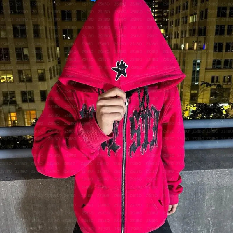 Foreign trade hip-hop hooded sweatshirt hot stamping diamond Designer