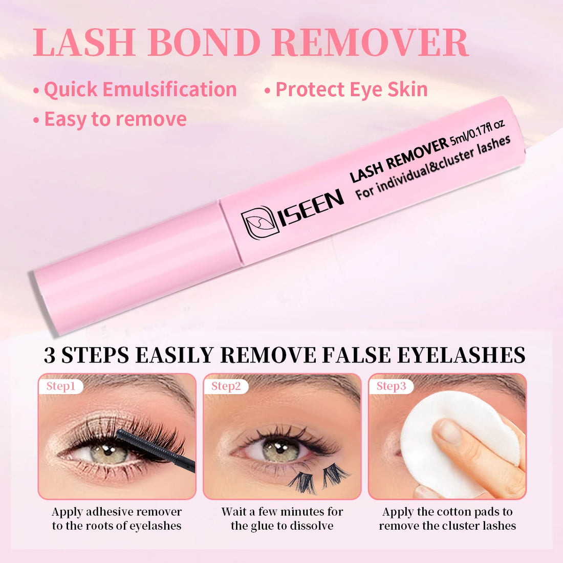 ISEEN Eyelash Bond & Seal 10ml  Eyelash Glue Remover 5ml Eyelash