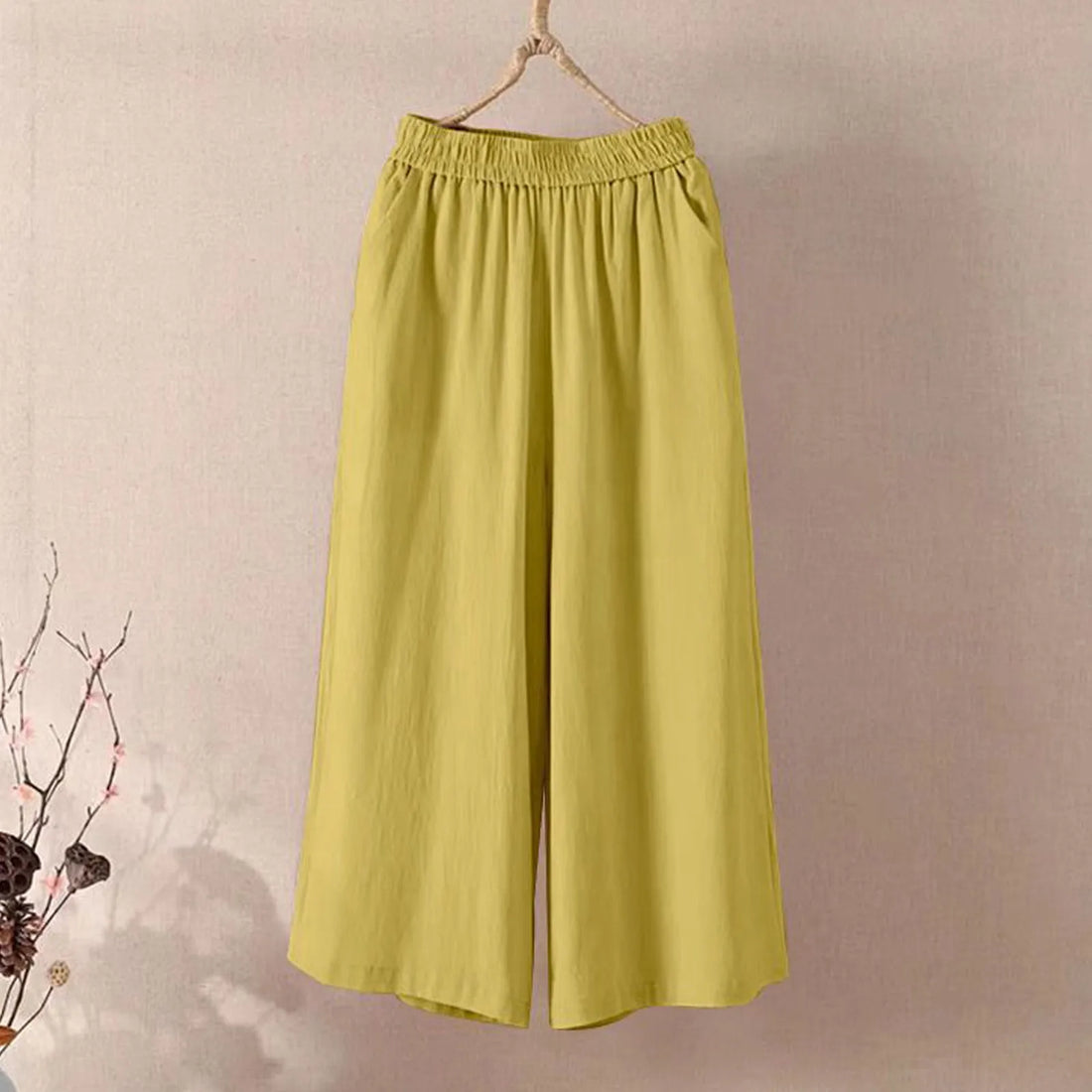 Casual and Versatile Lazy Style Wide Leg Pants With Pockets