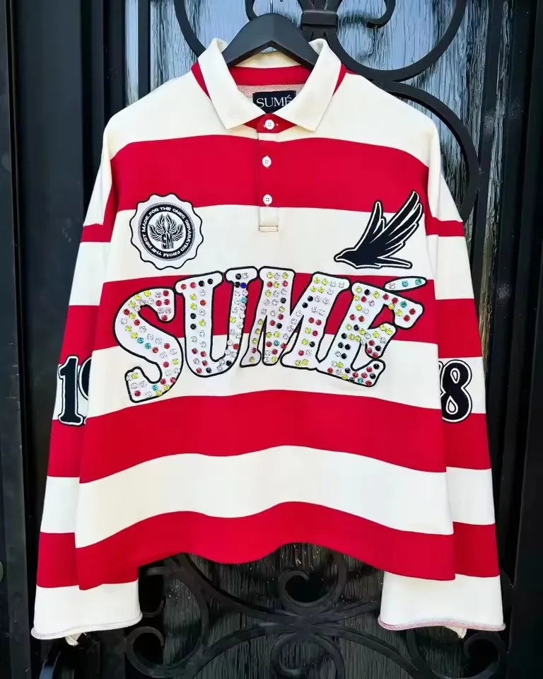 Hip Hop  Retro Hot Diamond Oversized Sweatshirt