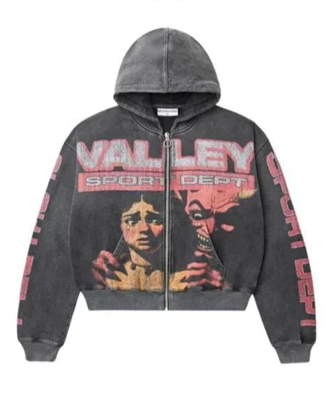 Streetwear heavy water washing zip hoodies casual goth sweatshirts Men And women clothing