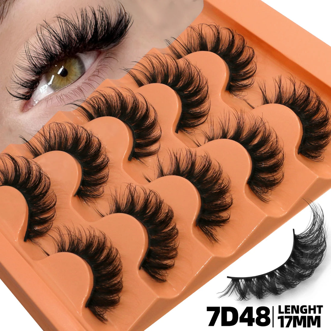 GROINNEYA Strip Lashes Extensions Thick Soft Curly Lashes Makeup