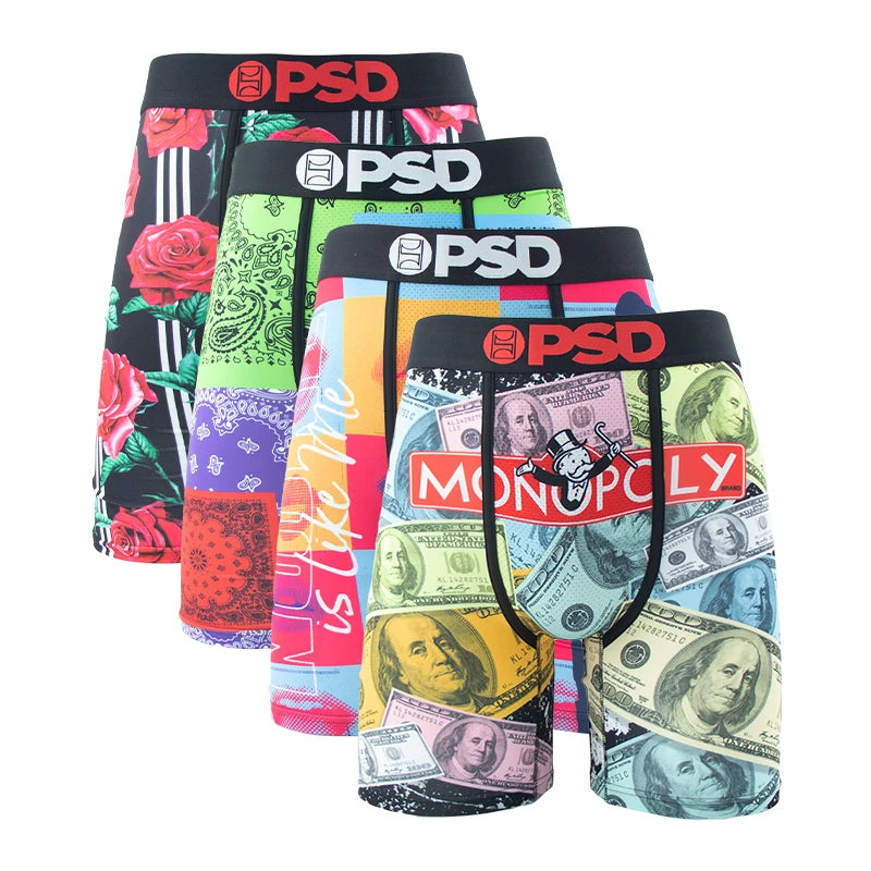 4Pcs PSD Men Underwear Boxers Breathable