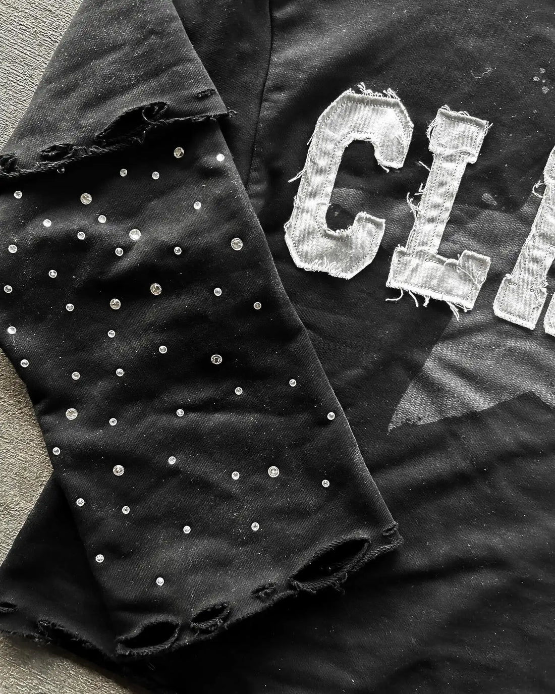 Hip Hop  Retro Hot Diamond Oversized Sweatshirt