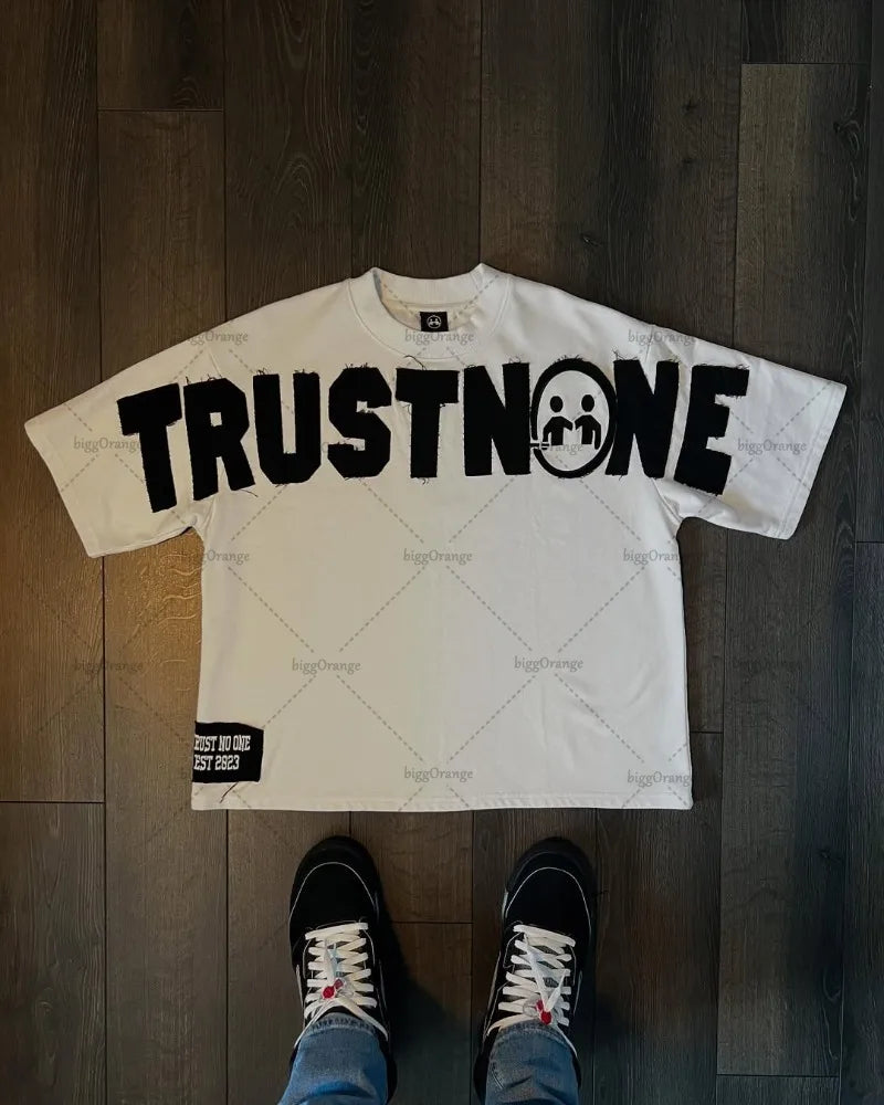 Designer T-shirt Men Street Hip-hop Fashion Cotton Retro Oversized Top