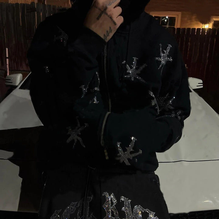 Long Sleeve Hoodie Jacket Men Hoodies Oversized Full Zip Hoodie Coat Autumn