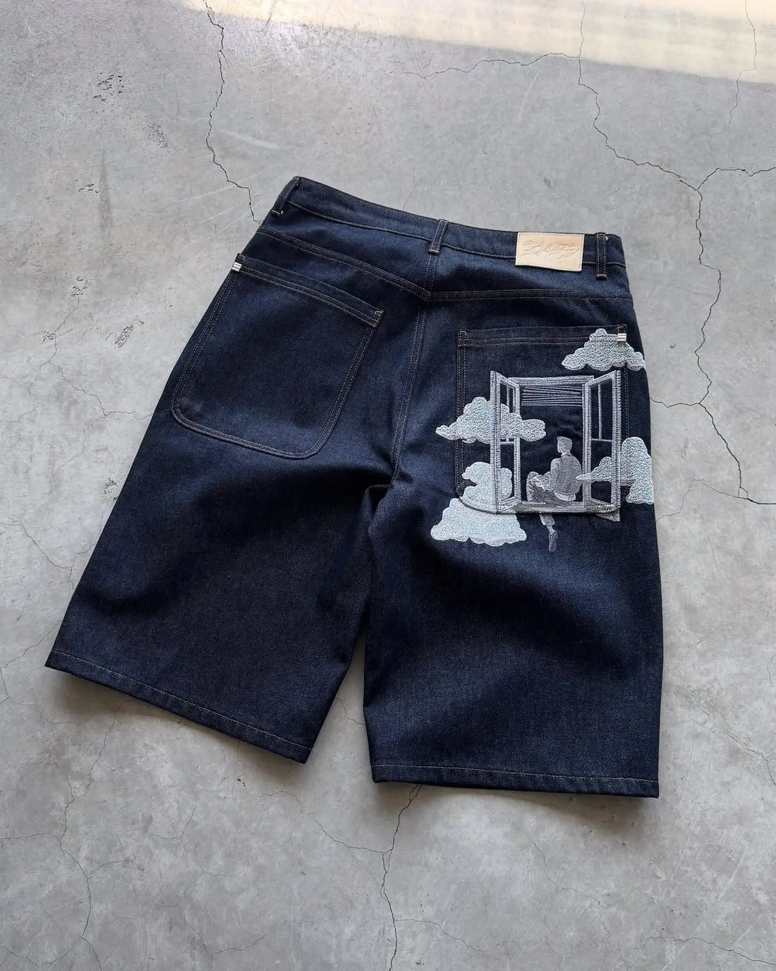 On Air Shorts Men Casual Denim Jorts Hip Hop Skateboard Streetwear