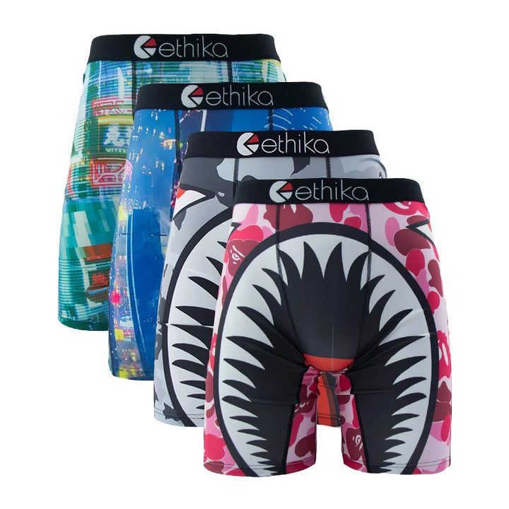 ETHIKA 4Pcs Men Underwear Boxers Breathable