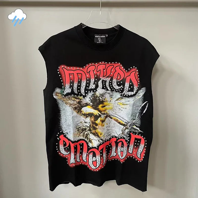High Street Oversized Angel Baby Top Men And Women Summer Classic MIXED EMOTION