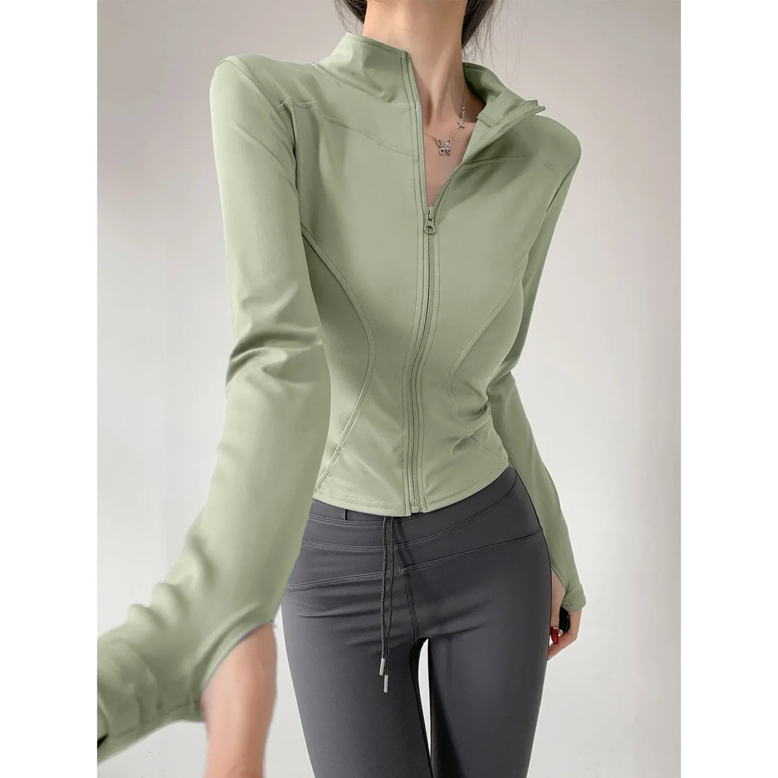 Women's Jacket Sport Coat Tight Yoga Wear Long Sleeve